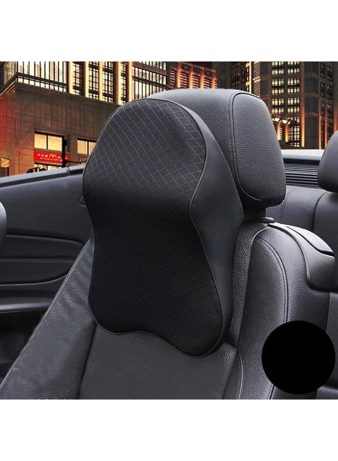 Car Neck Rest Pillows - Memory Foam Car Seat Head Rest Pillow for Neck and Cervical Support - Neck Pillow for Car - Relieves Neck Pain & Muscle Tension (Black, Pack of 1) - Image 1